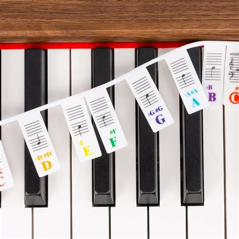 Piano Keyboard Stickers for 88-Key, Bold Large Letter Piano | Reverb