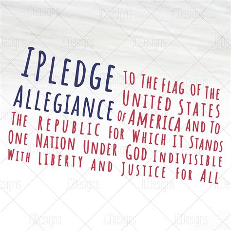 Pledge Of Allegiance Flag Svg Eps Png Vector Digital Etsy