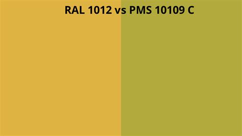 RAL 1012 Vs PMS 10109 C RAL Colour Chart UK