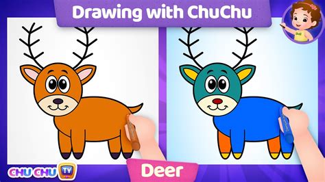 How To Draw A Deer Drawing With Chuchu Chuchu Tv Drawing For Kids