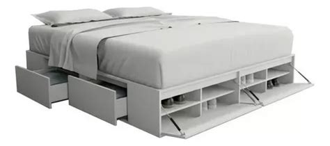 Cama Box Sommier Con Cajonera King 180x200 Everest 6444 MercadoLibre