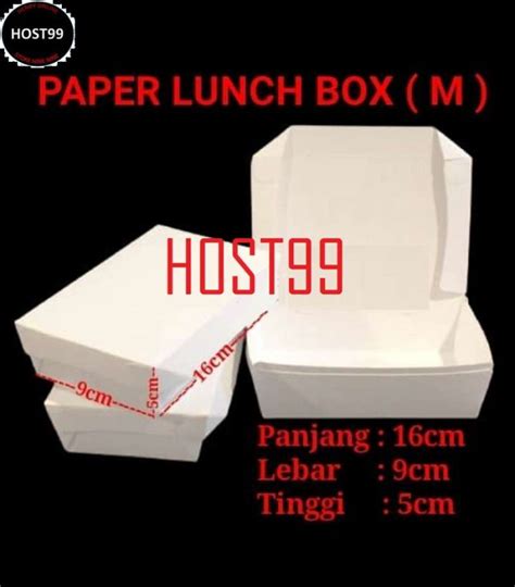 Jual Special Paper Lunch Box White Medium Take Away Box Makanan Putih