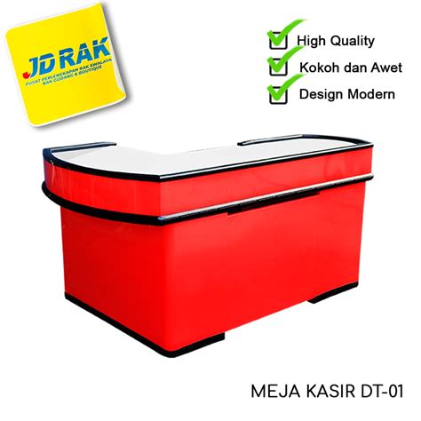 Jual Meja Kasir Besi Minimarket Supermarket Swalayan Toko Warna Merah