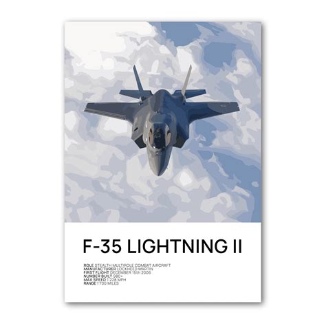 F-35 Lightning 2 Poster, F-35 Lightning Print, Aviation Poster, Fighter ...