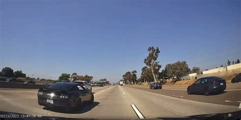 Absolute Nutter In A Ford Mustang Caught On Vid Going At Least Mph