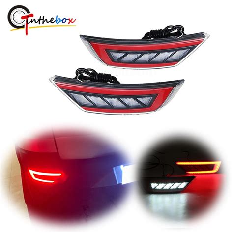 3D Optic LED Rear Bumper Reflector Tail Brake Lights Turn Signal Backup