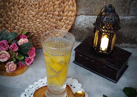 Resep Es Buah Nanas Selasih Oleh Adelia Mutia Cookpad
