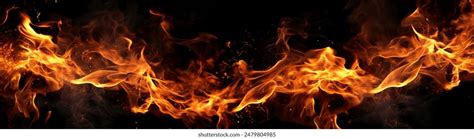 Black Fire Abstract Fiery Darkness Fiery Stock Photo 2479804985