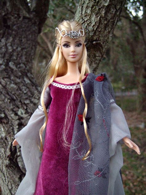 Ooak Elf Faerie Lord Of The Rings Inspired Barbie Doll With Scuplted Ears In Mulberry Velvet