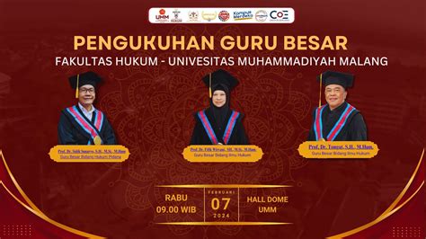 Pengukuhan Guru Besar Fakultas Hukum Universitas Muhammadiyah Malang