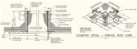 Architectural Prefab Roof Curb Isometric View Detail