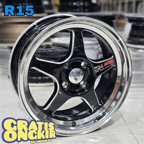 Jual Velg Mobil Ring 15 Lebar 7 Et 35 SAMLONG Z4 Velg Racing R15 Brio