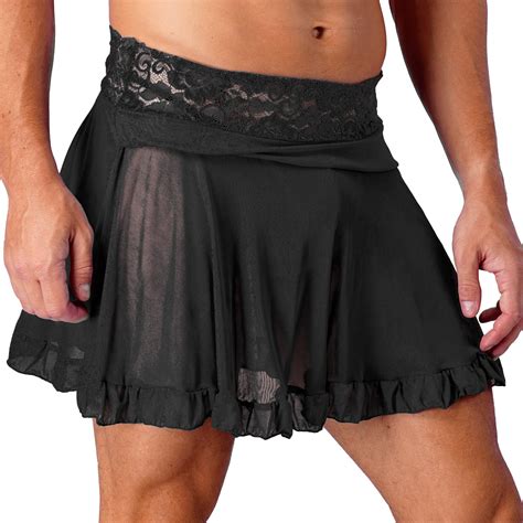 DE Herren Spitze durchsich Rock mit String Sissy Dessous Nachtwäsche Gay Thong eBay