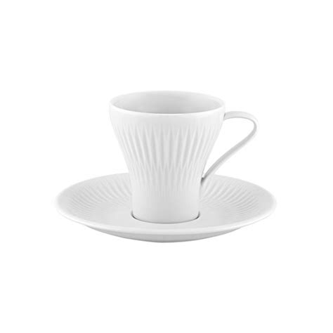 Taza de té con platillo de porcelana en Blanco Ø 17 x 5 7 cm Utopia