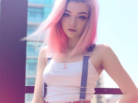 Premium AI Image Hot Pant Closeup Pastel Colors Cyberpunk Professional Photoshoot