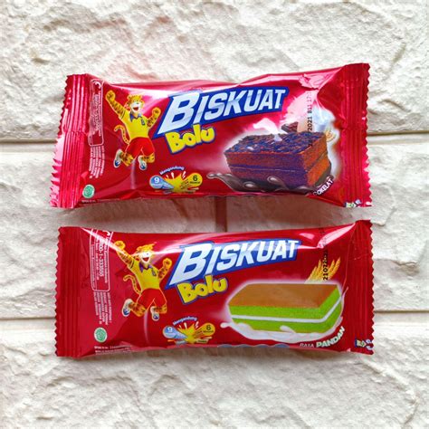 Jual Biskuat Bolu Soft Cake Rasa Coklat Cokelat Pandan Sachet 16gr