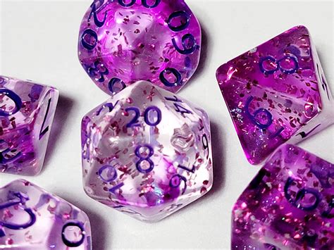 Purple Confetti Dnd Dice Set Dungeons And Dragons 7 Dice Rpg