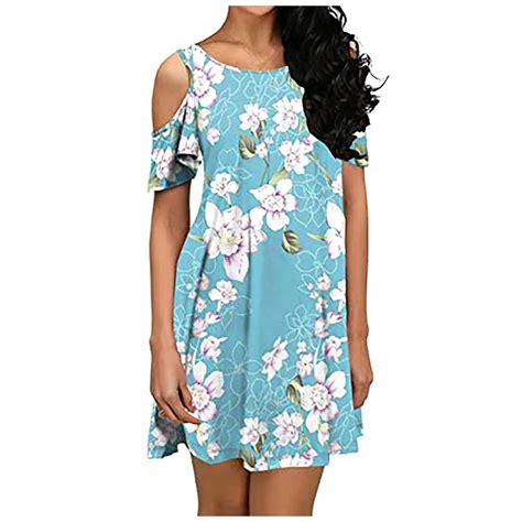 HSMQHJWE Floral Dress For Women Simple Dresses For Women Cold Dress