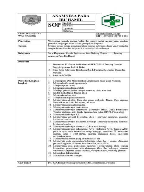 Anamnesa Pada Ibu Hamil Pdf