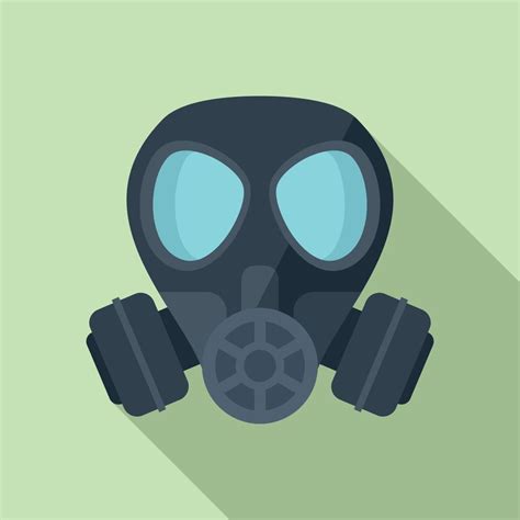 Gas mask poison icon flat vector. Toxic air 15157084 Vector Art at Vecteezy