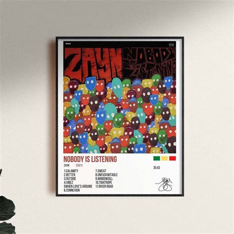 Zayn Nobody Is Listening Album Cover With Track List Zayn Etsy