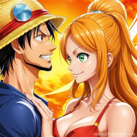 Luffy, Nami, and Sanji's Love Triangle | Stable Diffusion Online