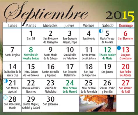 Fe Y Vida Santoral E Intenciones Para El Mes De Septiembre