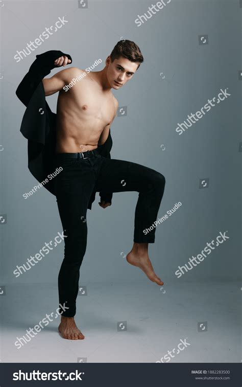 Sexy Guy Naked Torso Stands On Stock Photo Edit Now