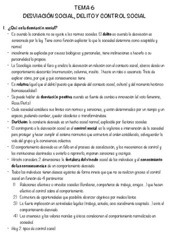 Tema 6 Desviacion Social Delito Y Control Social Pdf