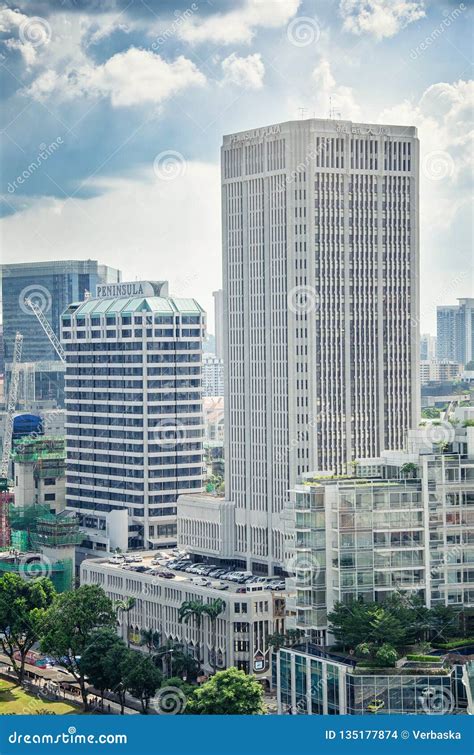 Peninsula Plaza Building In Singapore Downtown Editorial Stock Image