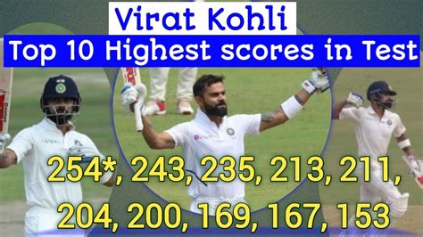 Virat Kohli Top Highest Scores In Test Upto October