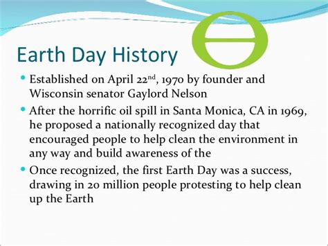 Earth Day History Established on