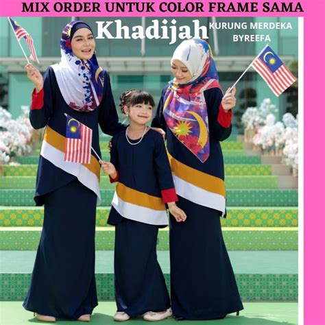 ByReefa Kurung Merdeka Khadijah Ibu Anak Shopee Malaysia