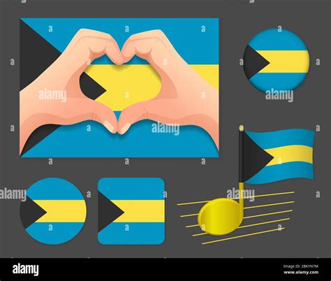 Bahamas Flag Icon National Flag Of Bahamas Vector Illustration Stock