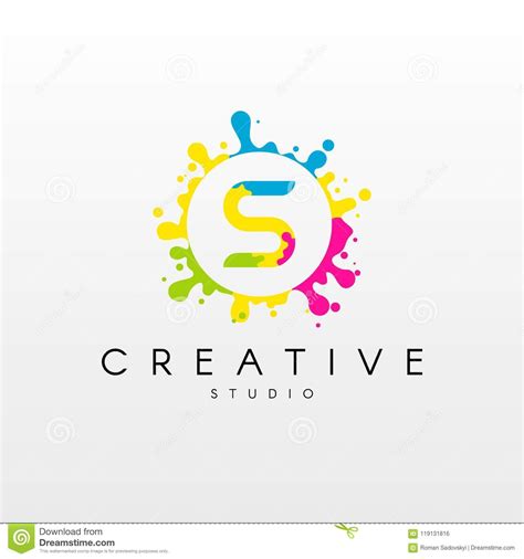 Letter S Logo With Colorful Splash Background Stock Vector