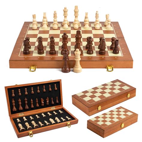 Magnetic Wooden Folding Chess Set For Adults Portable Board Extra