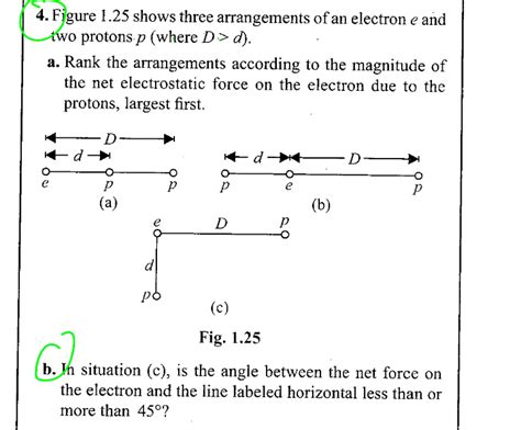 4 Figure 1 25 Shows Three Arrangements Of An Electron E And Two