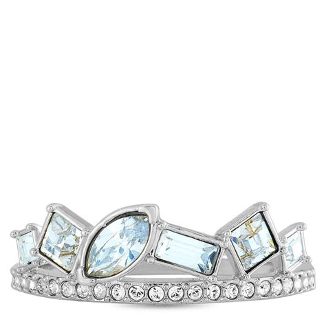 Swarovski Henrietta Rhodium Plated Stainless Steel And Crystal Ring For