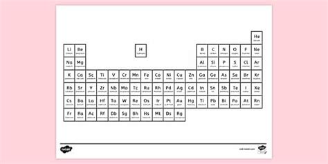 Periodic Table Colouring Colouring Sheets Teacher Made