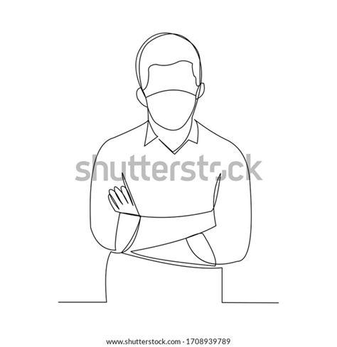 Continuous Line Drawing Man Wearing Surgical Stock Vector Royalty Free 1708939789 Shutterstock