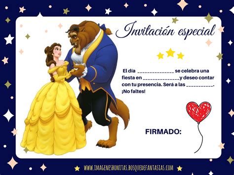 Invitaciones De La Bella Y La Bestia Cumplea Os Y Fiestas La Bella