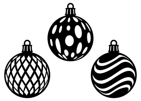 Set Of Christmas Decorations Holiday Celebration Ball Silhouette