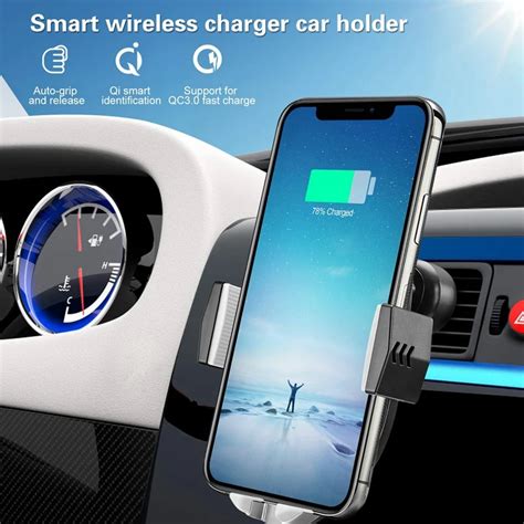 Goods Wireless Charger Qi Fast Charging Car Air Vent Mount Phone Holder Automatic Clamping10w