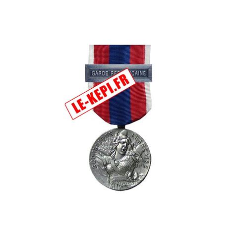 Médaille ordonnance Défense Nationale Argent Agrafe GARDE REPUBLICAINE