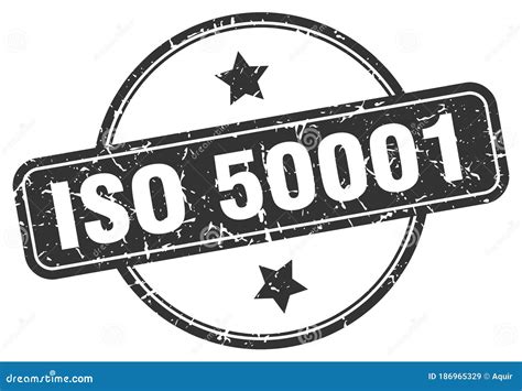 Iso 50001 Stamp Iso 50001 Round Vintage Grunge Label Stock Vector