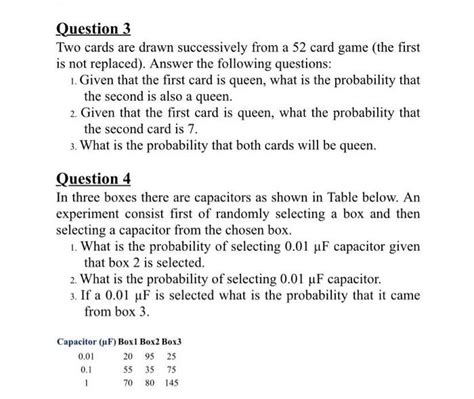 Solved Question 3 Two Cards Are Drawn Successively From A 52 Chegg