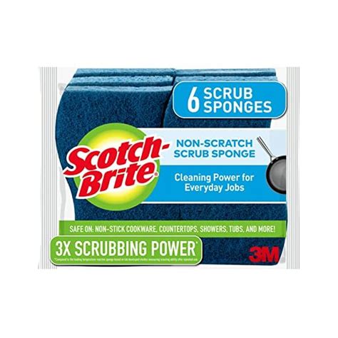 Scotch Brite Zero Scratch Scrub Sponges For Cleaning Kitchen Bathroom