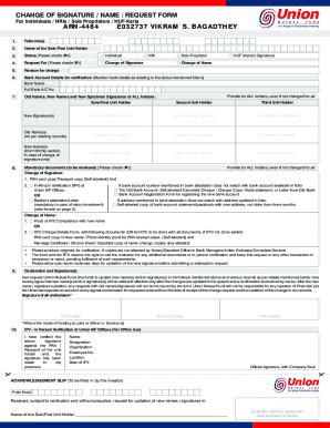 Fillable Online Fillable Online Change Of Signature Name Request