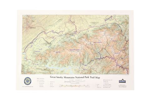 Great Smoky Mountains National Park Relief Map Smokies Life