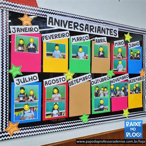 Decoração Painel de Aniversariantes Professora Denise Papo da